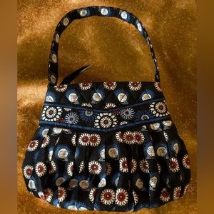 Vera Bradley pleated Hannah bag in Navy Blue Night Owl (Retired Fall 2008)